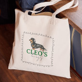 Aangepaste teckel portret hond dingen tote bag