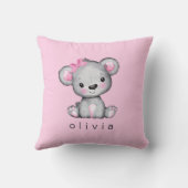 Aangepaste Teddy Bear Baby Girl Pink Kussen (Achterkant)
