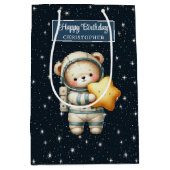 Aangepaste Teddy Bear Gift Bag voor Space Boy Part Medium Cadeauzakje (Voorkant)