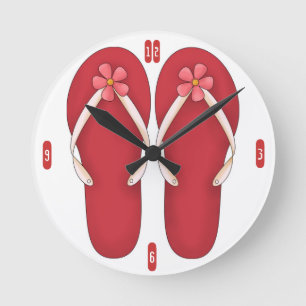 Aangepaste teenslippers klokstrandklokken ronde klok