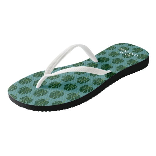 Aangepaste teenslippers van het strand van Monster (Schuin)