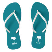 Aangepaste teenslippers voor het strandbruiloft va (Voetbed)