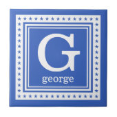 Aangepaste tegels voor monogram, naam en kleur tegeltje (Voorkant)