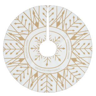 Aangepaste tekendeco Snowflake Holiday Tree Skirt Kerstboom Rok