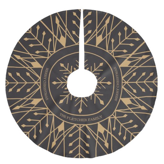 Aangepaste tekendeco Snowflake Holiday Tree Skirt Kerstboom Rok (Voorkant)