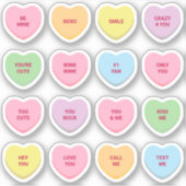 Aangepaste tekst 16 Valentijnsdag conversatie hart Sticker (Voorkant)