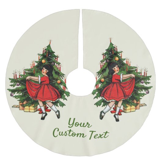 Aangepaste tekst 1950s  meisje met kerstboom rok (Voorkant)