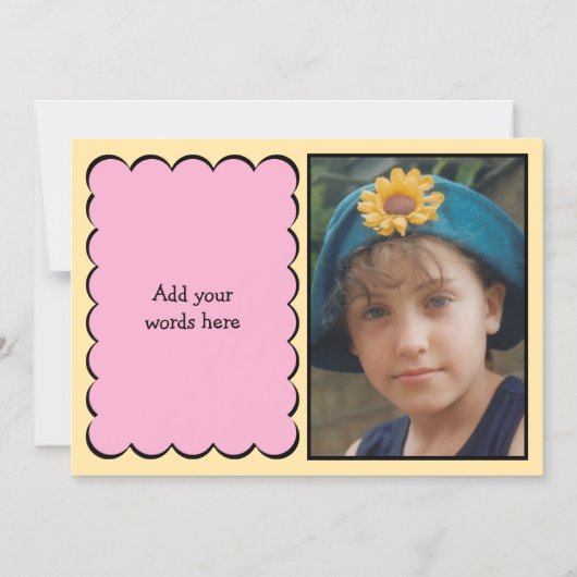 Aangepaste tekst 1 foto perzik roze magnetische ka magnetische uitnodiging (Voorkant)