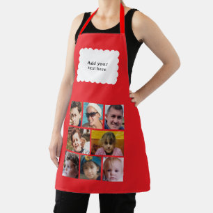 Aangepaste tekst 8 foto's wit rood schort