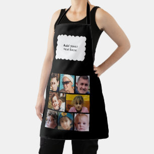 Aangepaste tekst 8 foto's wit zwart schort