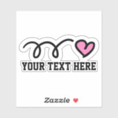 Aangepaste tekst aangepast schattig roze vinyl sticker (Vel)