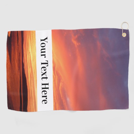 Aangepaste tekst Aangepaste foto Golfhanddoek (Horizontaal)