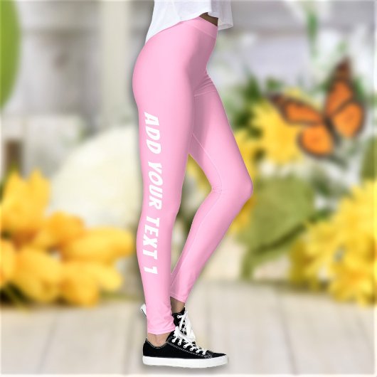 Aangepaste tekst Aangepaste roze gym Leggings