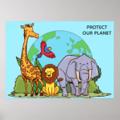 Aangepaste tekst Aarde met dieren Poster (Voorkant)