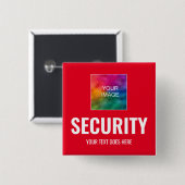 Aangepaste tekst & Afbeelding Sjabloon Rood Wit Be Vierkante Button 5,1 Cm (Voorkant /achterkant)