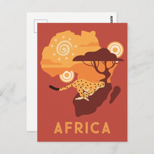Aangepaste tekst Afrika Briefkaart (Voorkant / Achterkant)