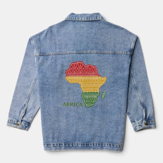 Aangepaste tekst Afrika Denim Jacket (Achterkant)