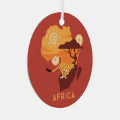 Aangepaste tekst Afrika Metalen Ornament (Voorkant Rechts)