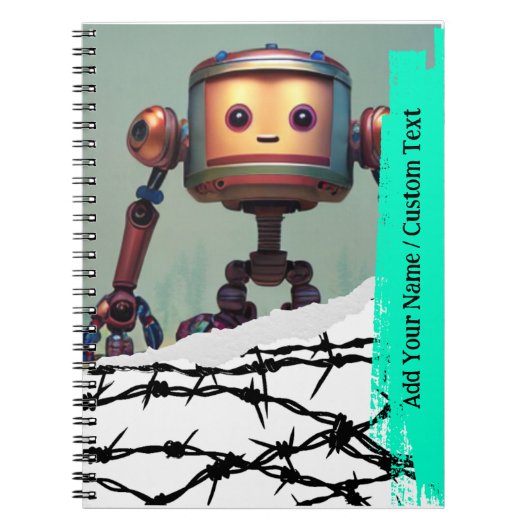 AANGEPASTE TEKST - Ai Afbeelding - Leuk Robot Noti Notitieboek (Voorkant)