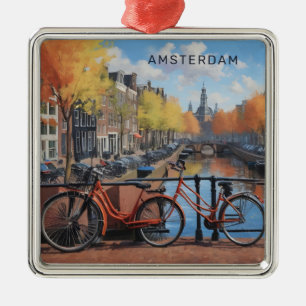 Aangepaste tekst Amsterdam Metalen Ornament