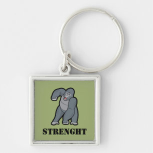 Aangepaste tekst Angry Gorilla Sleutelhanger