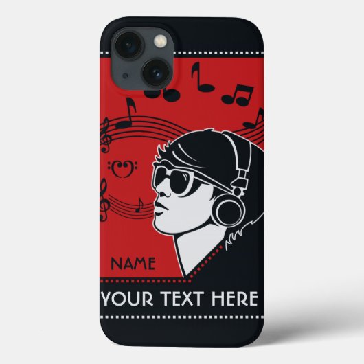 Aangepaste tekst Art Deco Music-hoesjes Case-Mate iPhone Case (Achterkant)