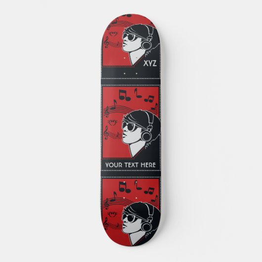 Aangepaste tekst Art Deco Music-skateboards Skateboard (Voorkant)