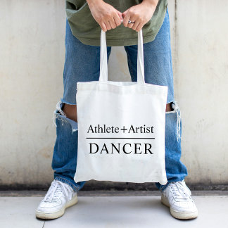 Aangepaste tekst Atleet & Artist Dancer Eenvoudig  Tote Bag