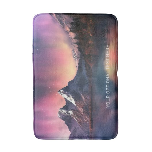 Aangepaste tekst Aurora Borealis Badmat (Voorkant Verticaal)