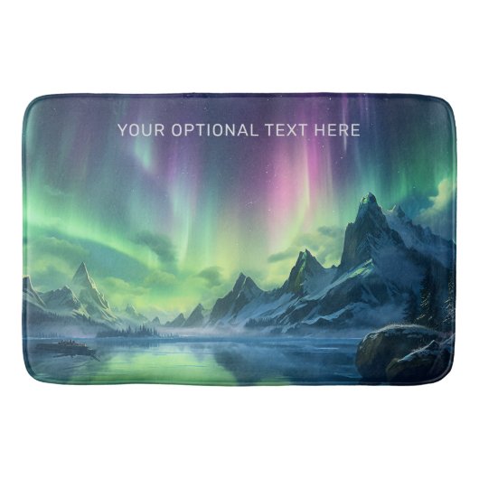 Aangepaste tekst Aurora Borealis Badmat (Voorkant)
