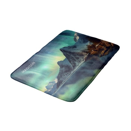 Aangepaste tekst Aurora Borealis Badmat (Gekanteld)