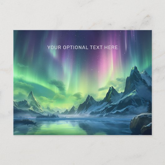 Aangepaste tekst Aurora Borealis Briefkaart (Voorkant)