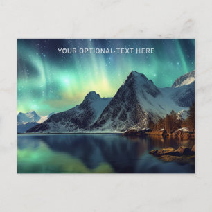 Aangepaste tekst Aurora Borealis Briefkaart