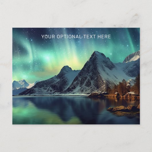 Aangepaste tekst Aurora Borealis Briefkaart (Voorkant)