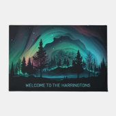 Aangepaste tekst Aurora Borealis illustratie Deurmat (Voorkant)