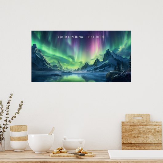 Aangepaste tekst Aurora Borealis Poster (Keuken)