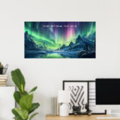 Aangepaste tekst Aurora Borealis Poster (Thuiskantoor)