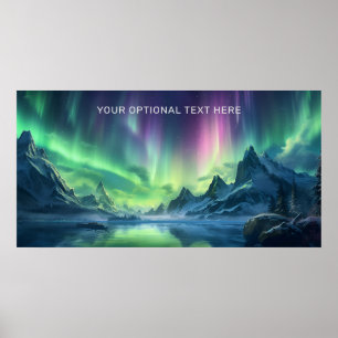 Aangepaste tekst Aurora Borealis Poster