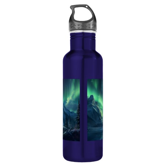 Aangepaste tekst Aurora Borealis Waterfles (Achterkant)