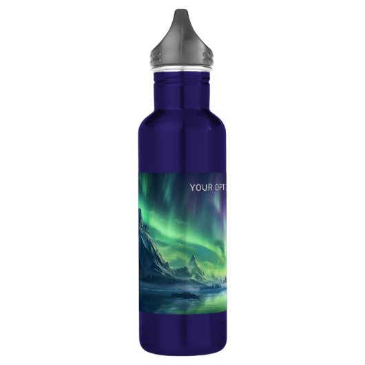 Aangepaste tekst Aurora Borealis Waterfles (Links)