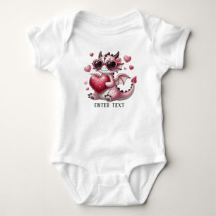 Aangepaste Tekst Baby Meisje T-Rex Dino Liefde Romper