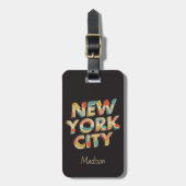 Aangepaste tekst bagagelabels New York City (Voorkant verticaal)