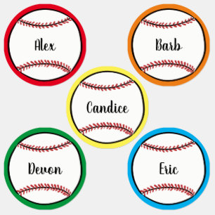 Aangepaste tekst Baseball Illustratie modern scrip Labels