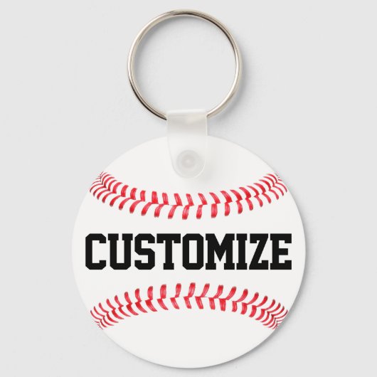 Aangepaste tekst Baseball Keychain (Voorkant)