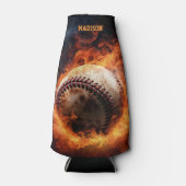 Aangepaste tekst Baseball on Fire Flesjeskoeler (Voorkant)