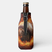 Aangepaste tekst Baseball on Fire Flesjeskoeler (Fles Achterkant)