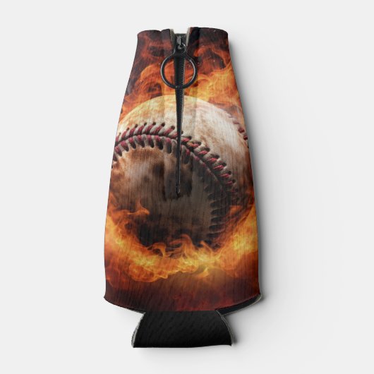 Aangepaste tekst Baseball on Fire Flesjeskoeler (Achterkant)