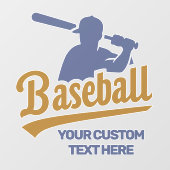 Aangepaste tekst Baseball Player Raamsticker (Vel)