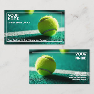 Aangepaste tekst, Baseline Boost Padel- of Tennisc Visitekaartje