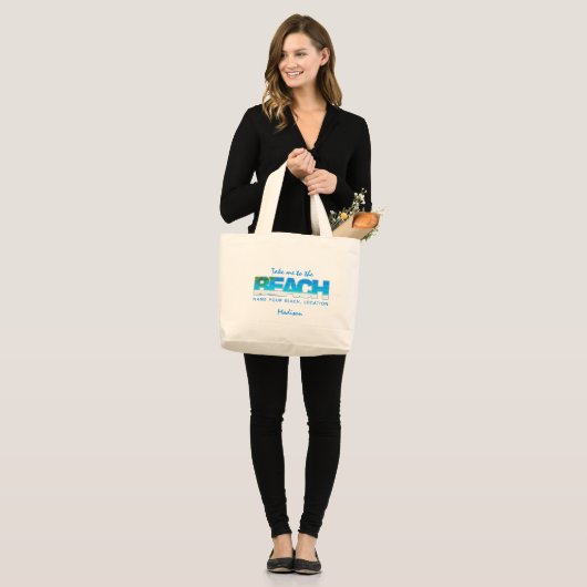 Aangepaste tekst BEACH Grote Tote Bag (Voorkant (model))